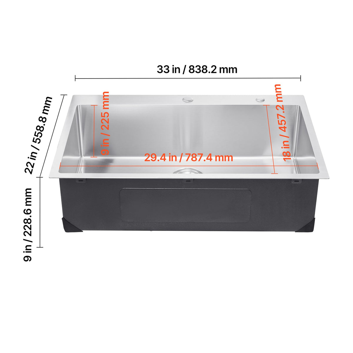 Single-Bowl Workstation Sink with Quiet Drainage Design