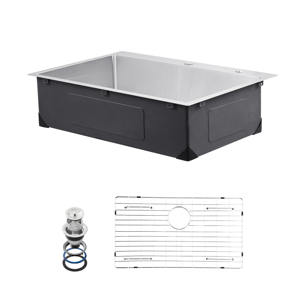 Single-Bowl Workstation Sink with Quiet Drainage Design