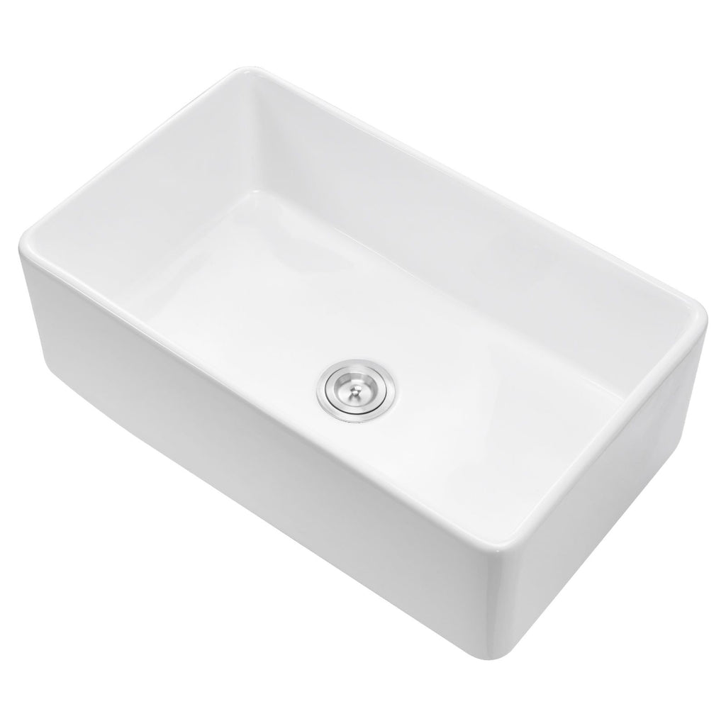 Farmhouse Sink, White Sink Workstation, Fireclay Undermount Basins, Apron Front Single