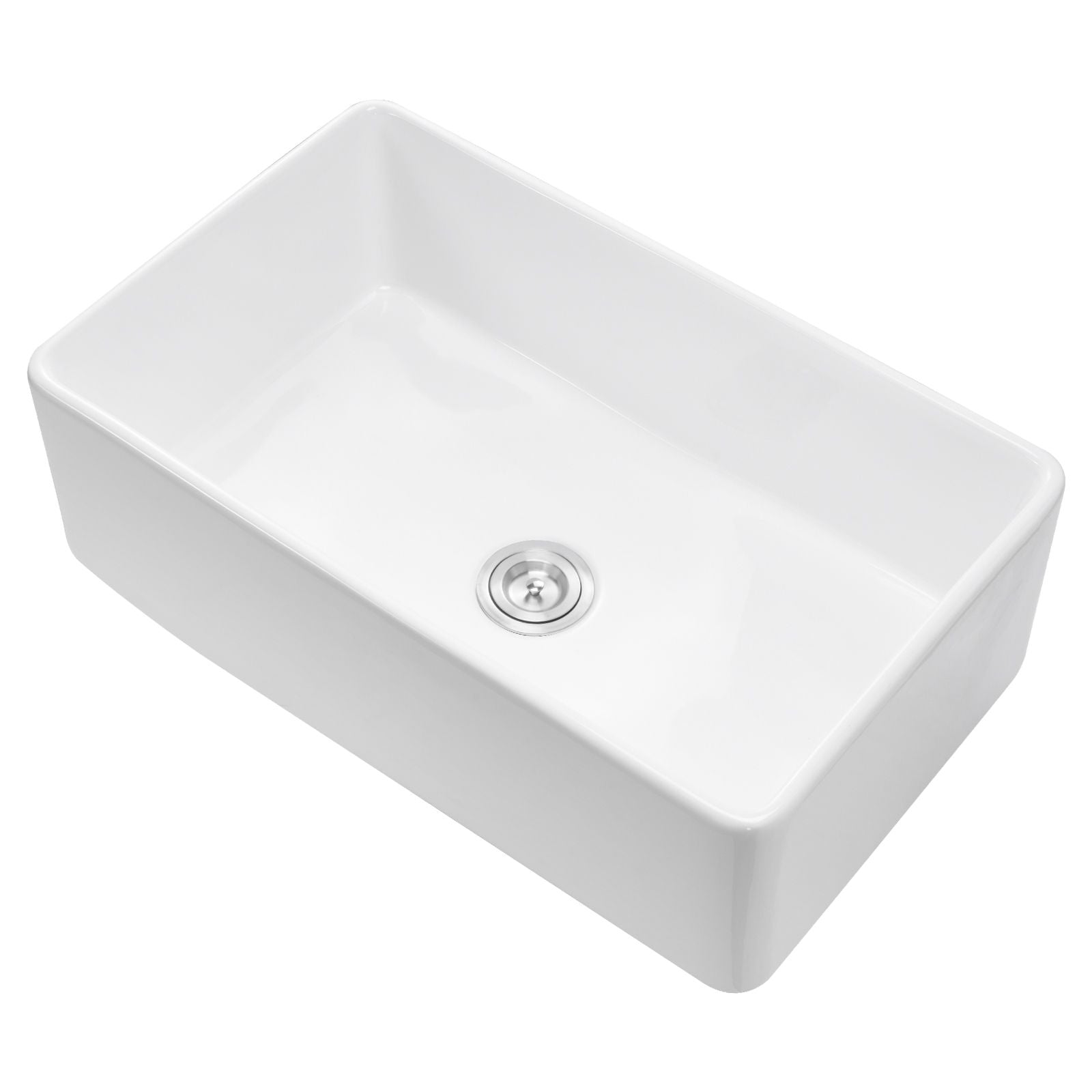 Farmhouse Sink, White Sink Workstation, Fireclay Undermount Basins, Apron Front Single