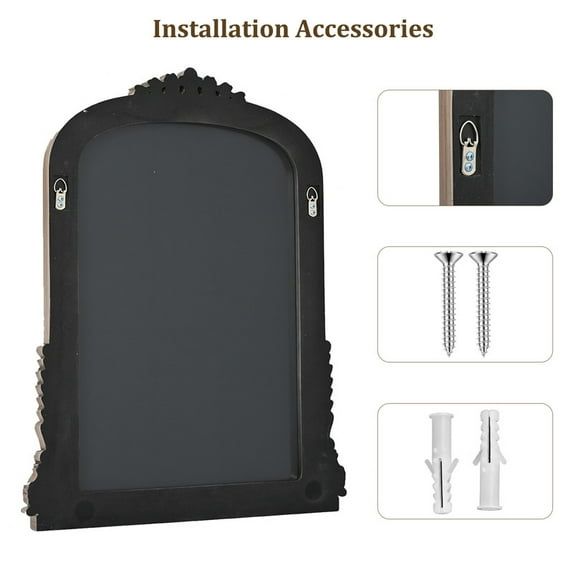 Arched Decorative Mirror with Baroque Frame – Antique Silver Finish