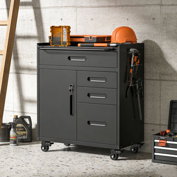 Mobile Tool Cabinet with Lockable Storage