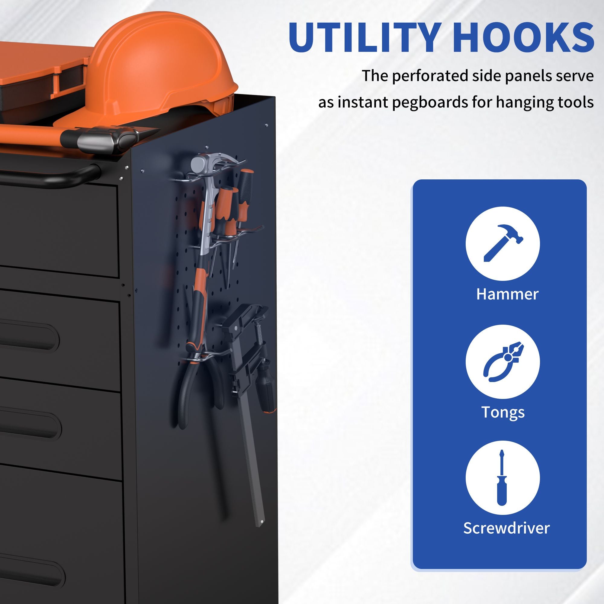 Rolling Tool Cabinet with Lockable Storage