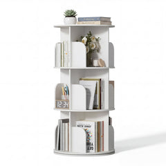 Rotating Tower Bookcase for Space-Conscious Rooms