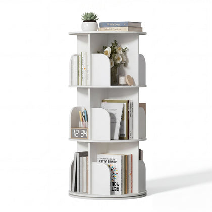 Rotating Tower Bookcase for Space-Conscious Rooms