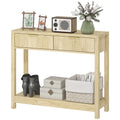 Console Table with Storage, Narrow Entryway Table with Fluted Panel Drawers and Shelf