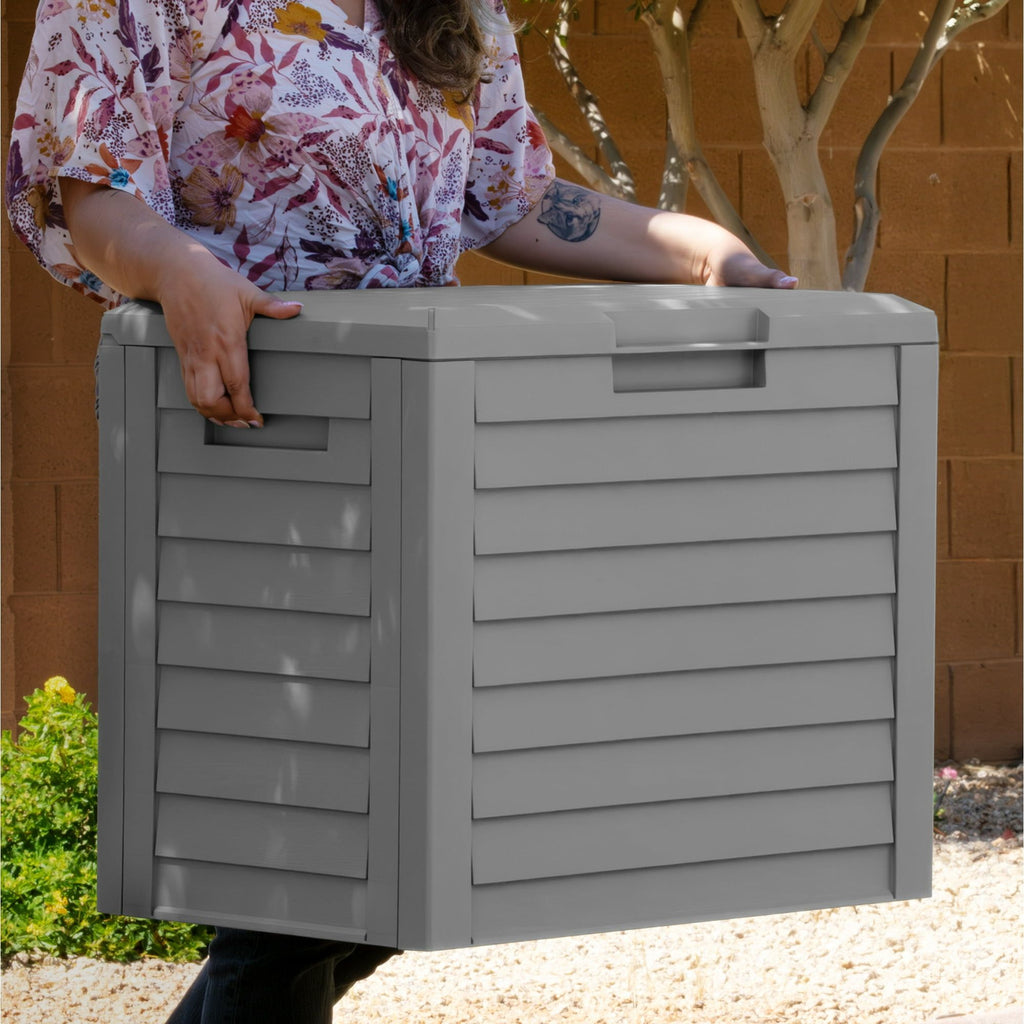 Outdoor Deck Storage Box with Lockable Lid and Weather-Resistant Design