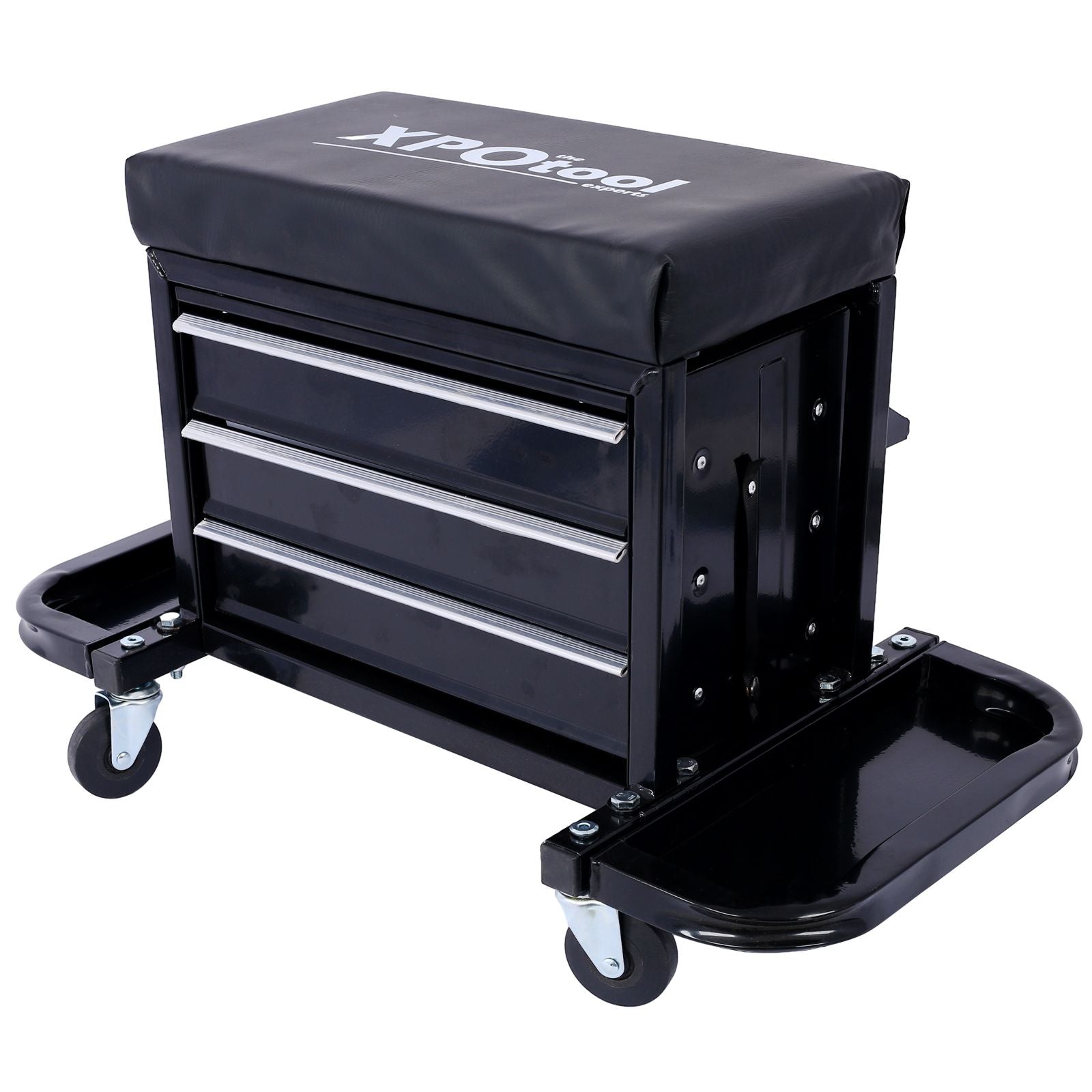 Capacity Garage Glider Rolling Tool Chest Seat with Storage