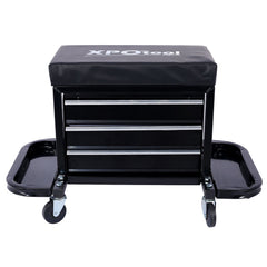 Capacity Garage Glider Rolling Tool Chest Seat with Storage