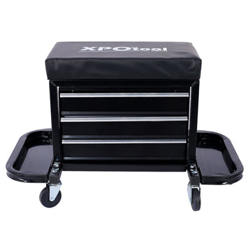 Capacity Garage Glider Rolling Tool Chest Seat with Storage