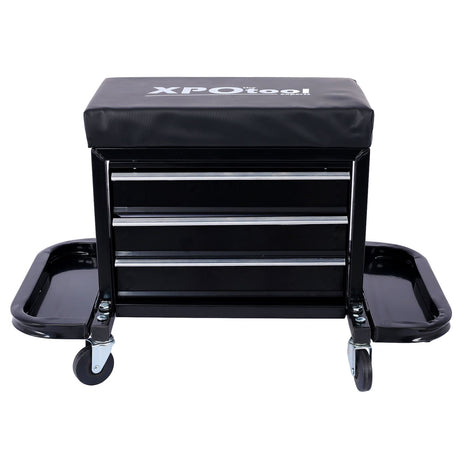 Capacity Garage Glider Rolling Tool Chest Seat with Storage
