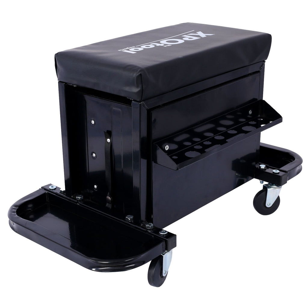 Capacity Garage Glider Rolling Tool Chest Seat with Storage