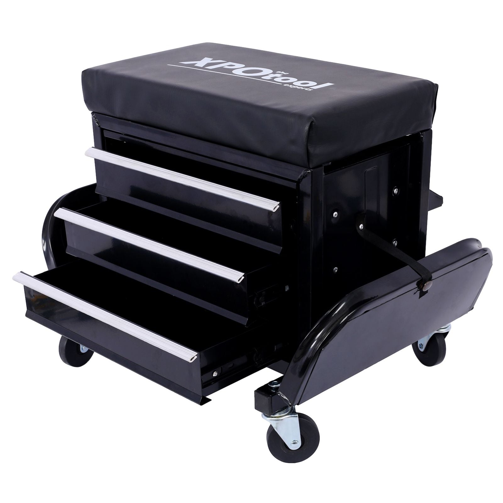 Capacity Garage Glider Rolling Tool Chest Seat with Storage