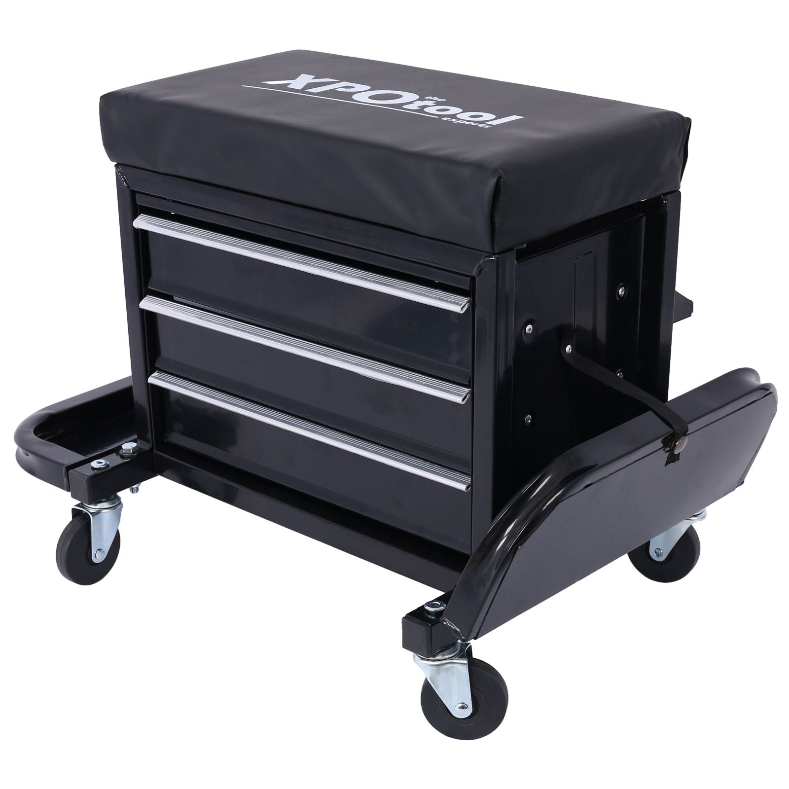 Capacity Garage Glider Rolling Tool Chest Seat with Storage