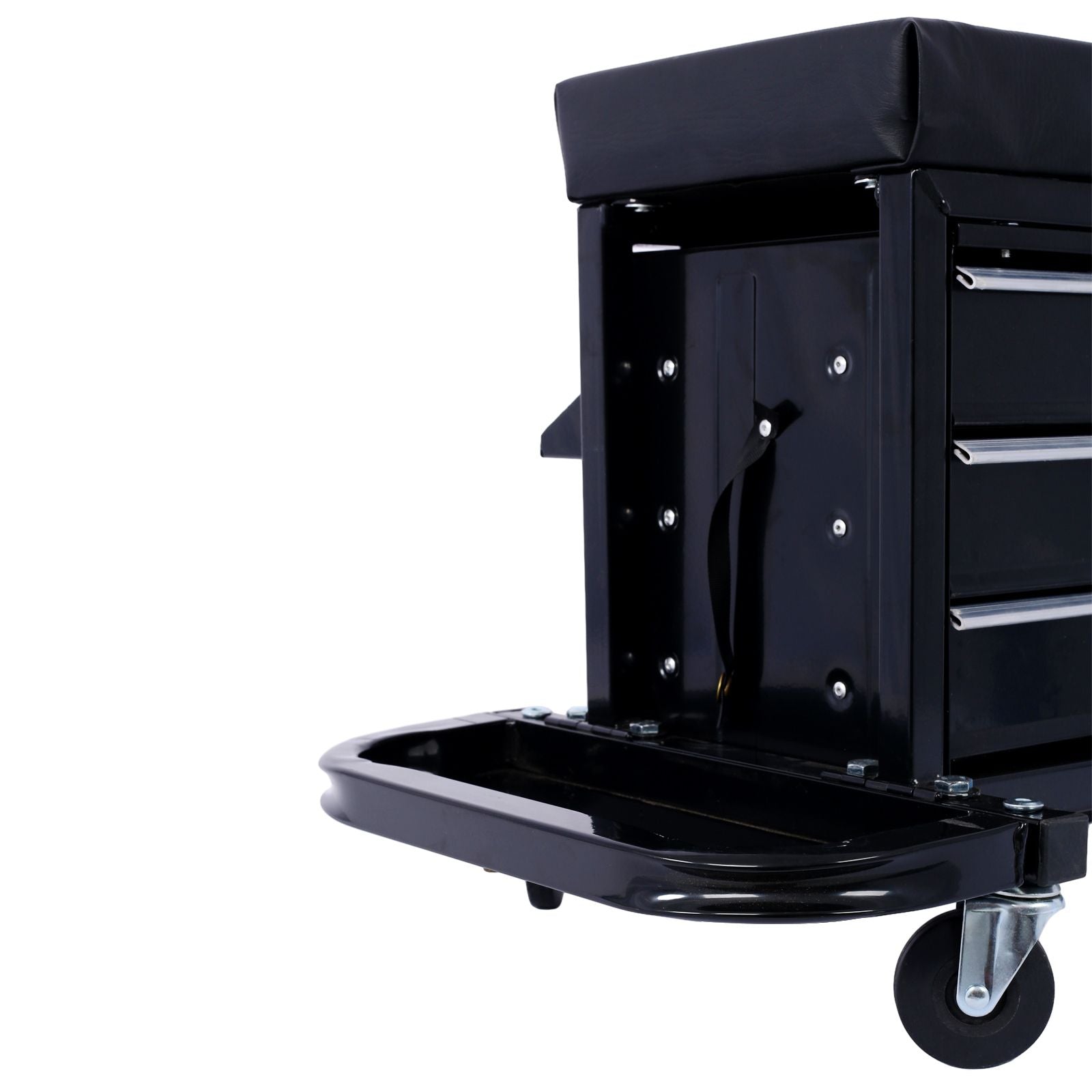 Capacity Garage Glider Rolling Tool Chest Seat with Storage