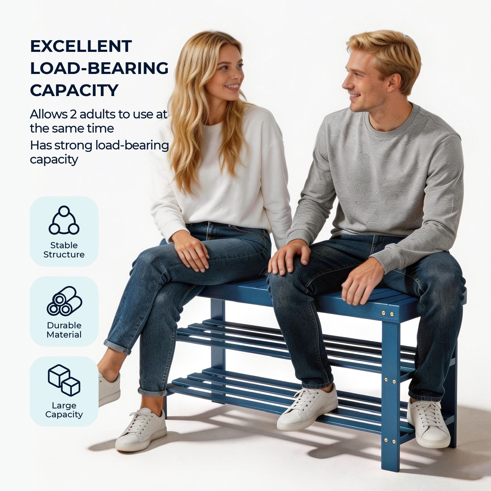 3-Tier Open Shoe Rack with Ventilated Design