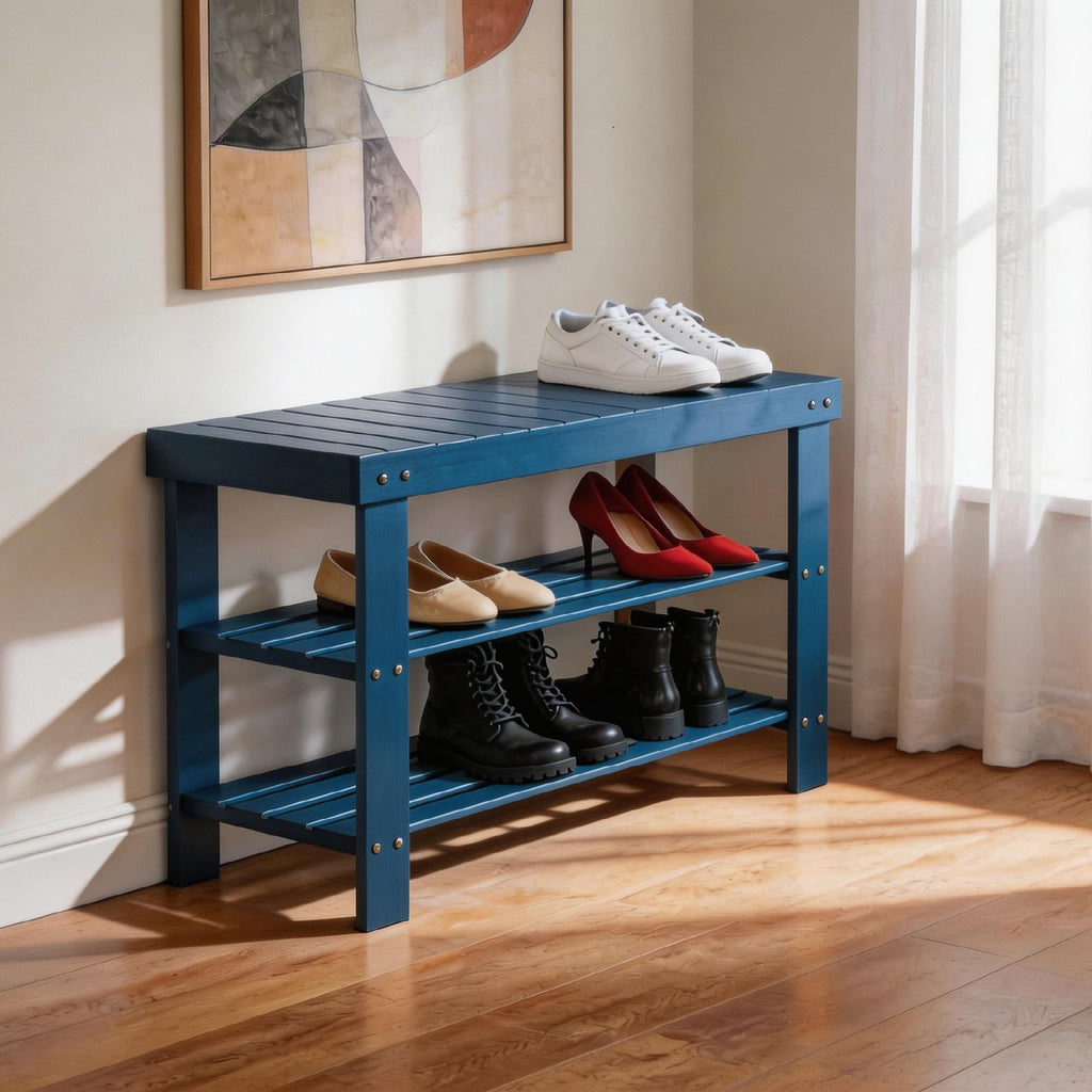 3-Tier Open Shoe Rack with Ventilated Design