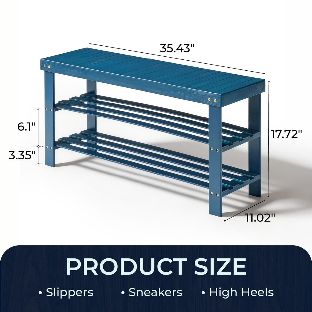 3-Tier Open Shoe Rack with Ventilated Design
