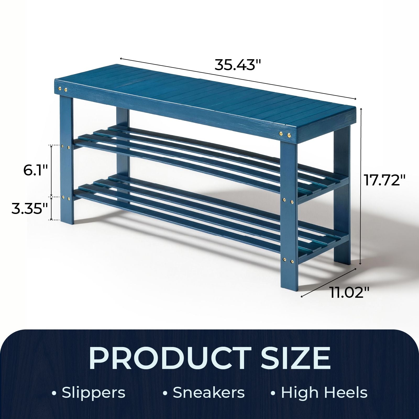 3-Tier Open Shoe Rack with Ventilated Design