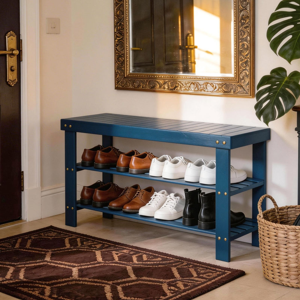 3-Tier Open Shoe Rack with Ventilated Design
