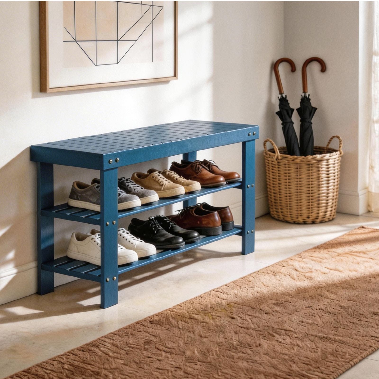 3-Tier Open Shoe Rack with Ventilated Design