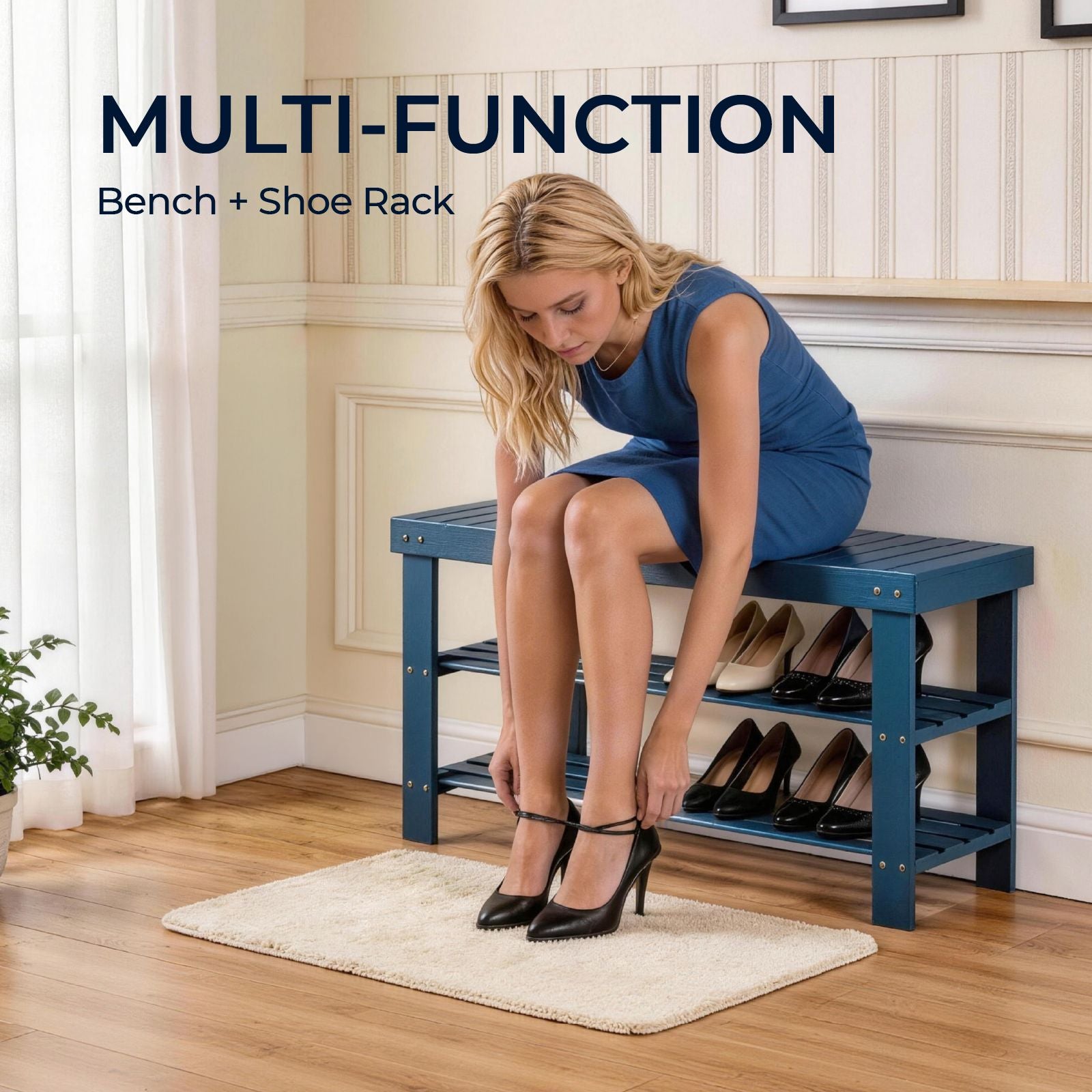3-Tier Open Shoe Rack with Ventilated Design