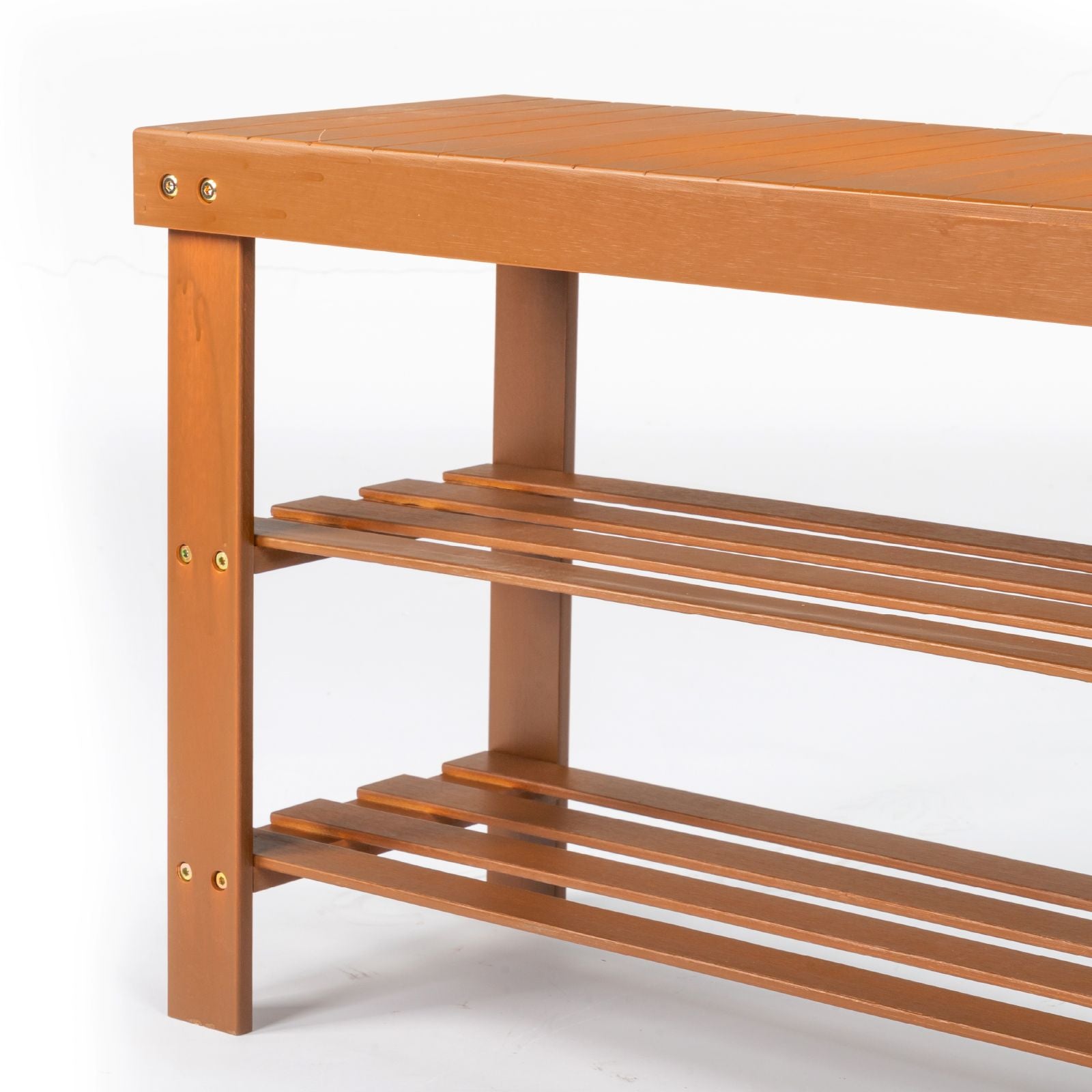 3-Tier Open Shoe Rack – Natural Look, Ventilated Storage