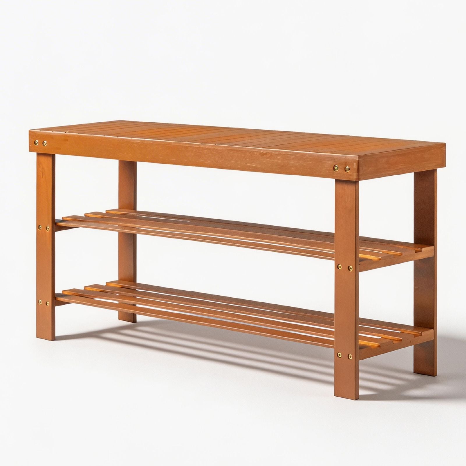 3-Tier Open Shoe Rack – Natural Look, Ventilated Storage