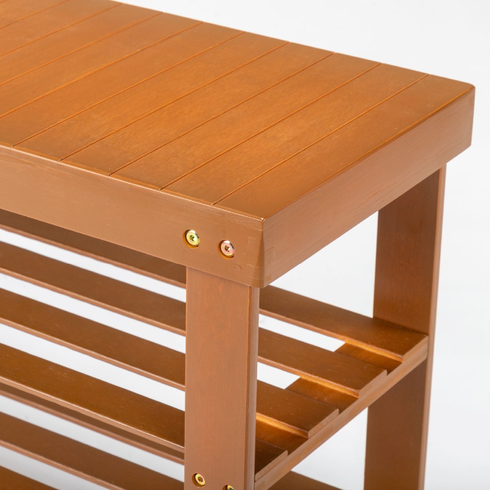 3-Tier Open Shoe Rack – Natural Look, Ventilated Storage