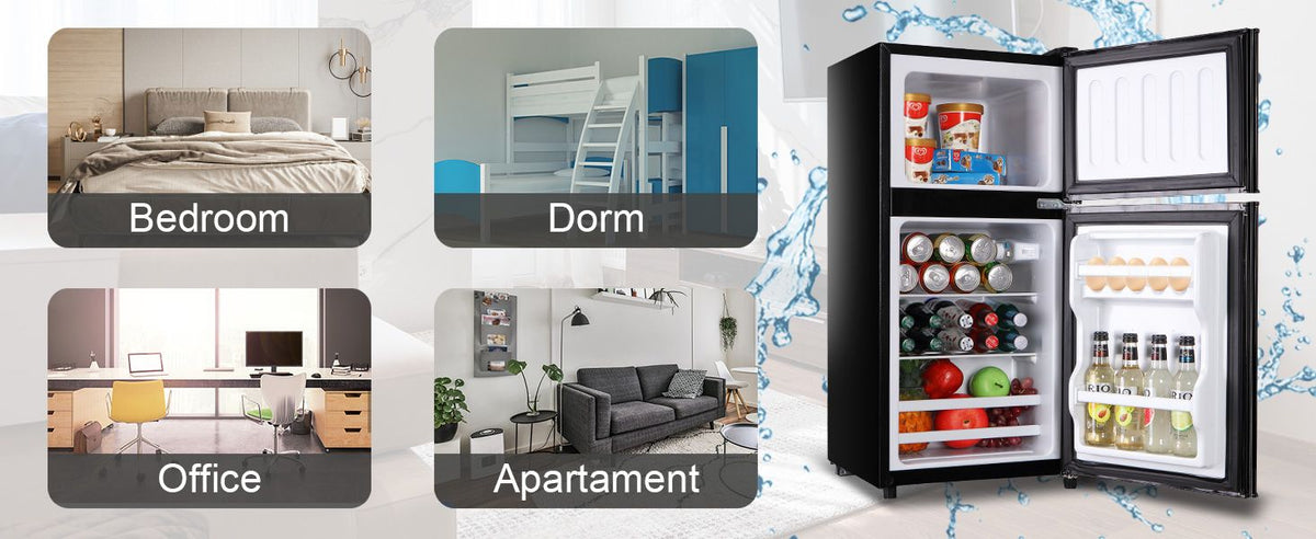 Two-Door Compact Refrigerator with Top Freezer