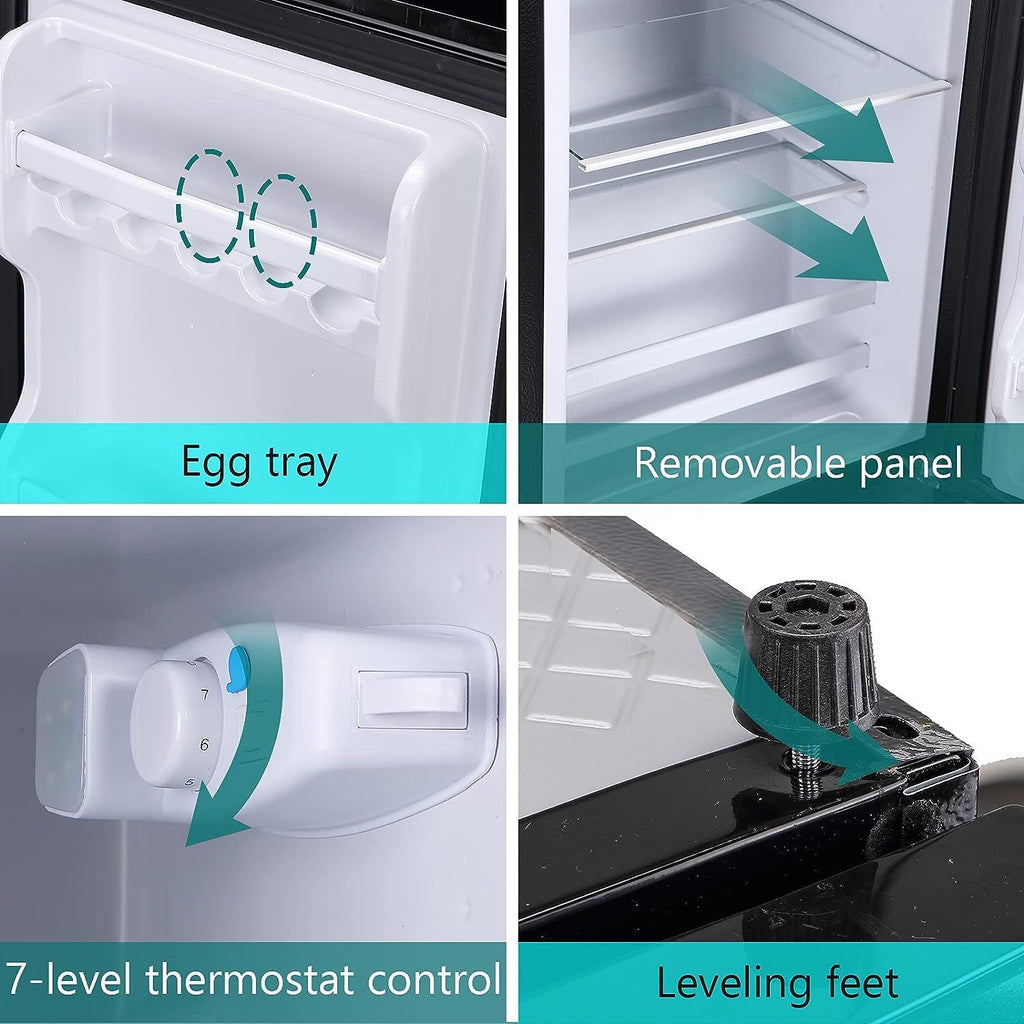 Two-Door Compact Refrigerator with Top Freezer