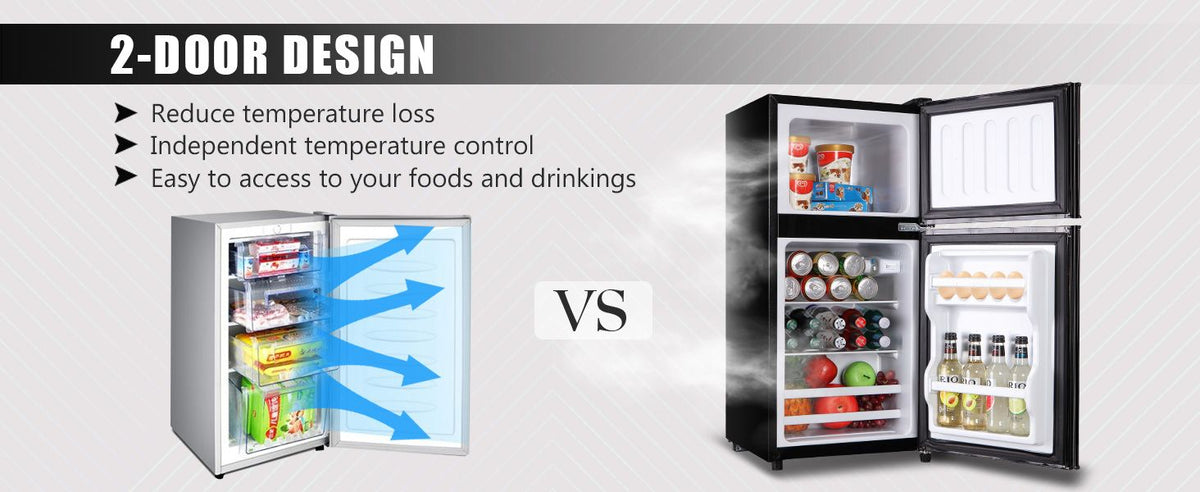 Two-Door Compact Refrigerator with Top Freezer