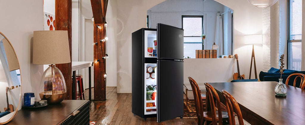 Two-Door Compact Refrigerator with Top Freezer