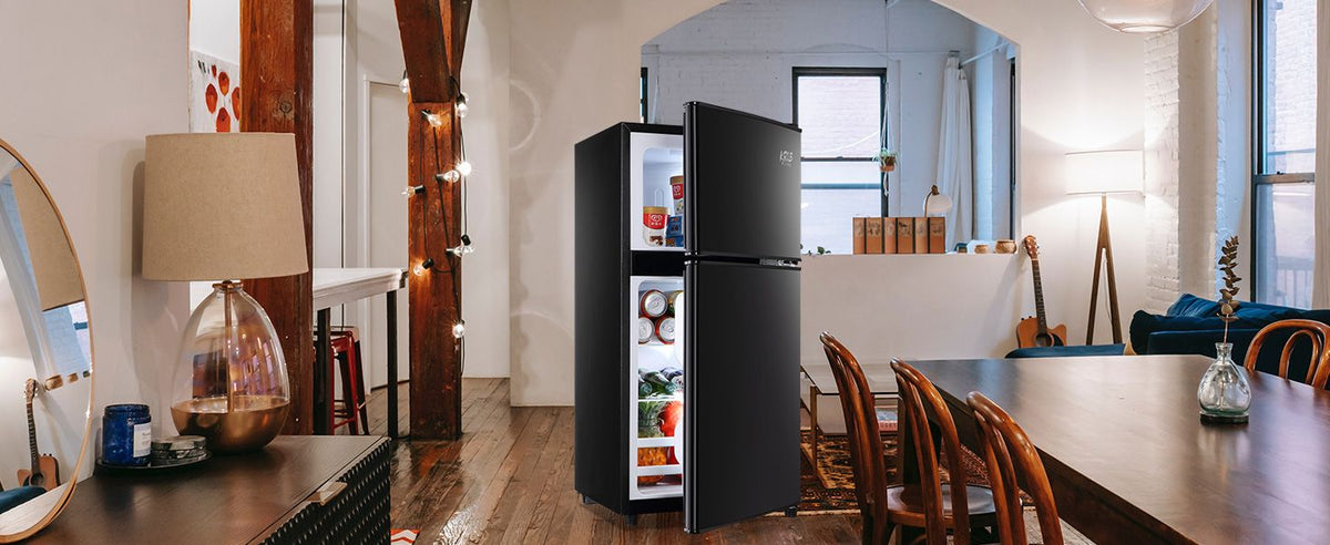 Two-Door Compact Refrigerator with Top Freezer