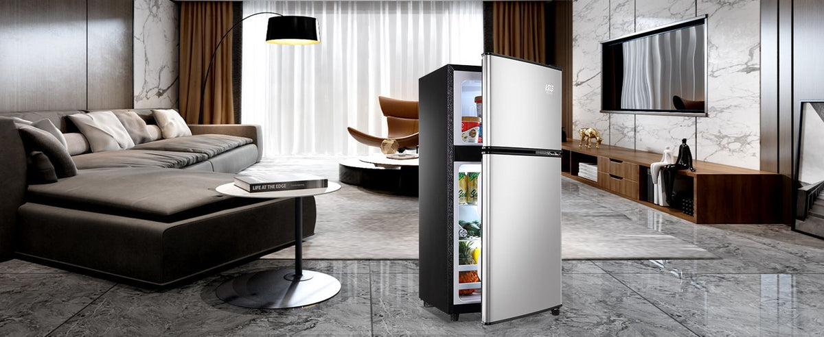 Two-Door Compact Refrigerator with Top Freezer