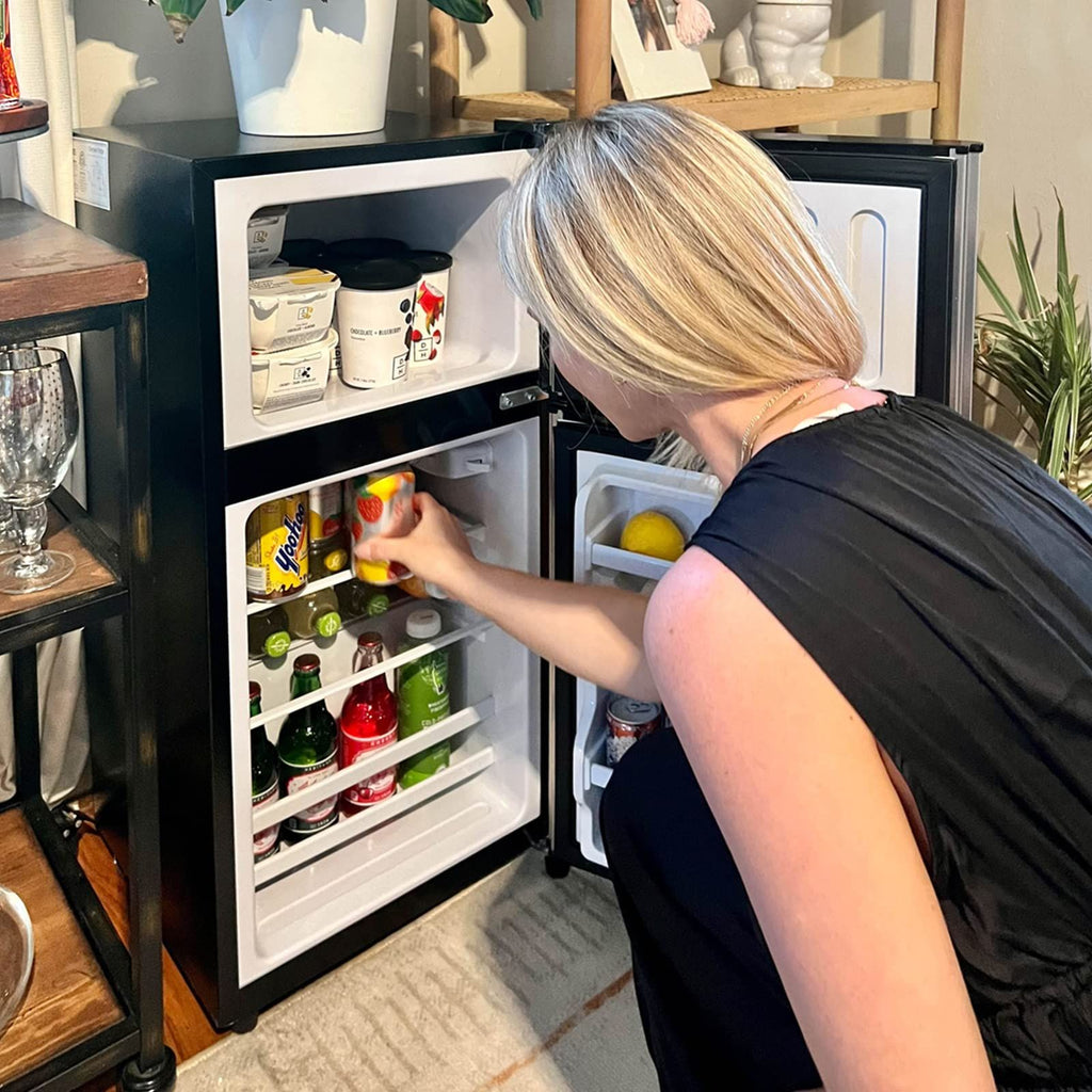 Two-Door Compact Refrigerator with Top Freezer