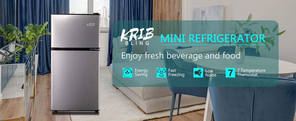 Two-Door Compact Refrigerator with Top Freezer