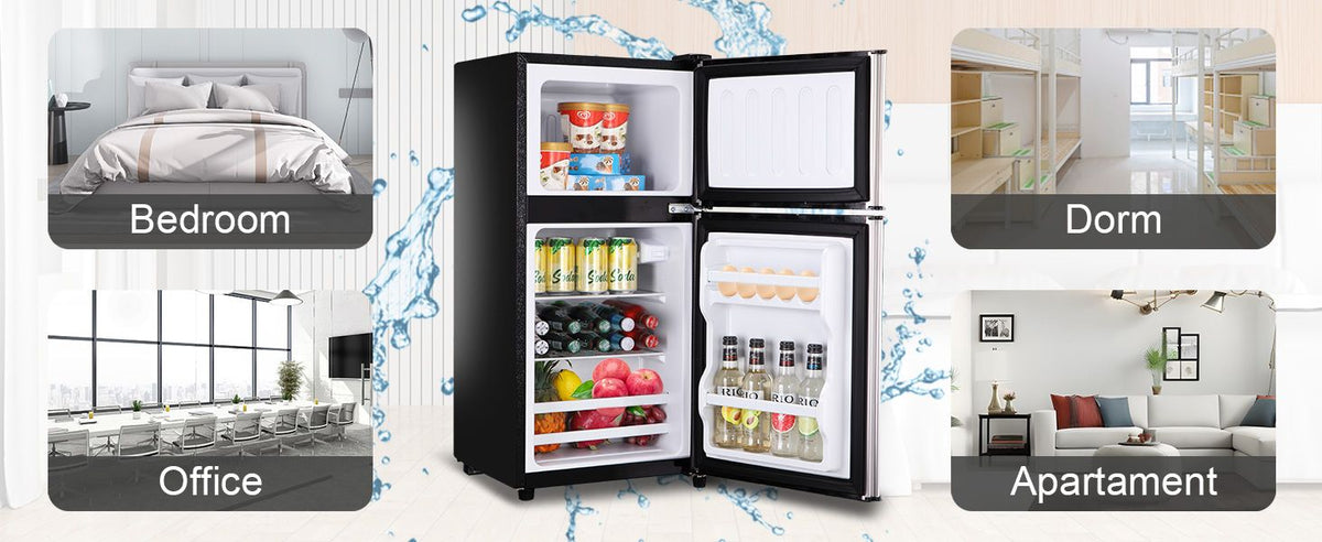 Two-Door Compact Refrigerator with Top Freezer