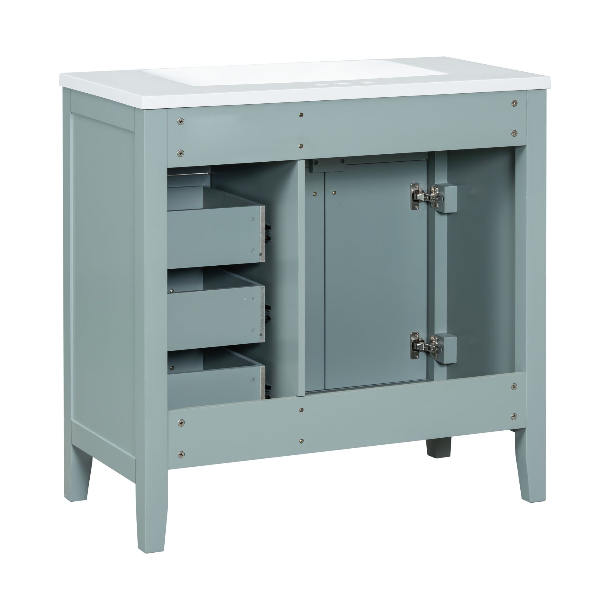 Bathroom Vanity with Sink Combo, Green Bathroom Cabinet with Drawers, Solid Frame and