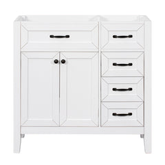 White Bathroom Vanity Cabinet with Drawers – Freestanding, Moisture-Resistant