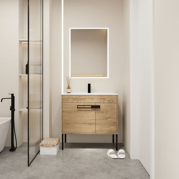 Bathroom Vanity with Sink and Flexible Mounting Options