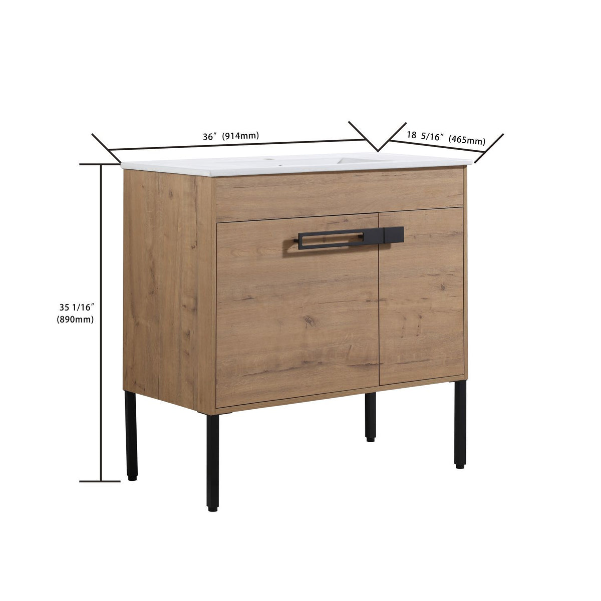 Bathroom Vanity with Sink and Flexible Mounting Options