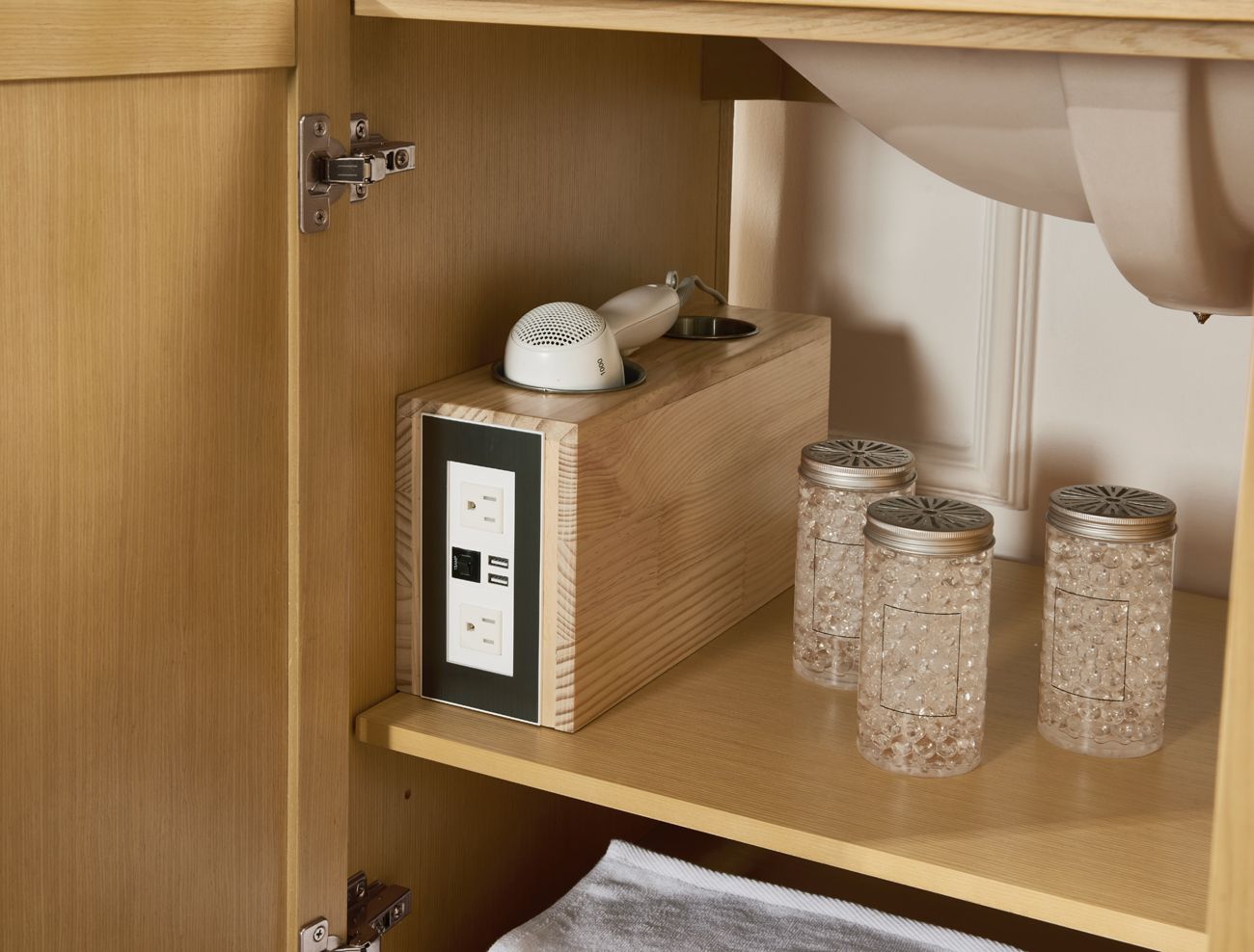 36 Solid Wood Bathroom Vanity with Power Station