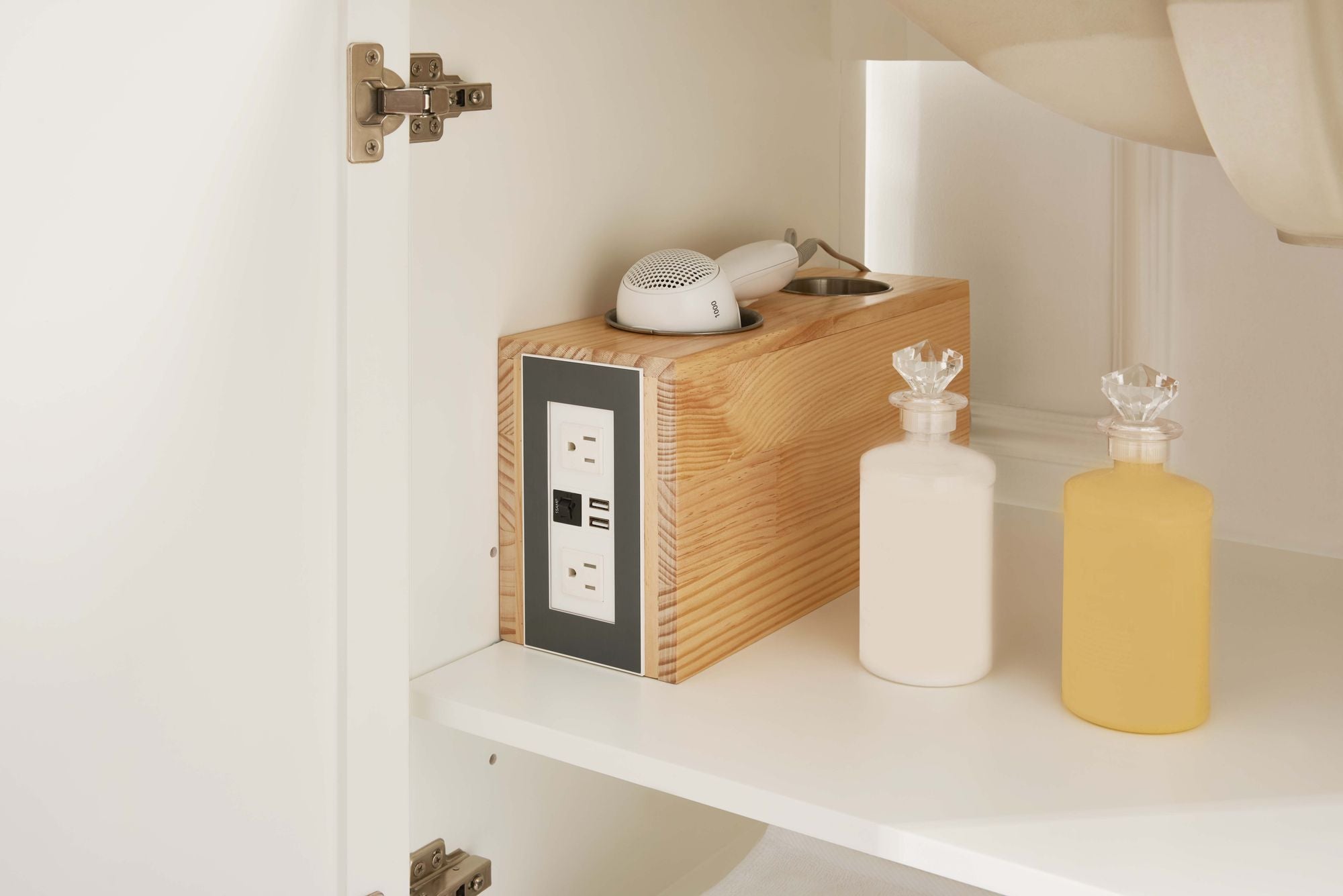 36 Solid Wood Bathroom Vanity with Power Station