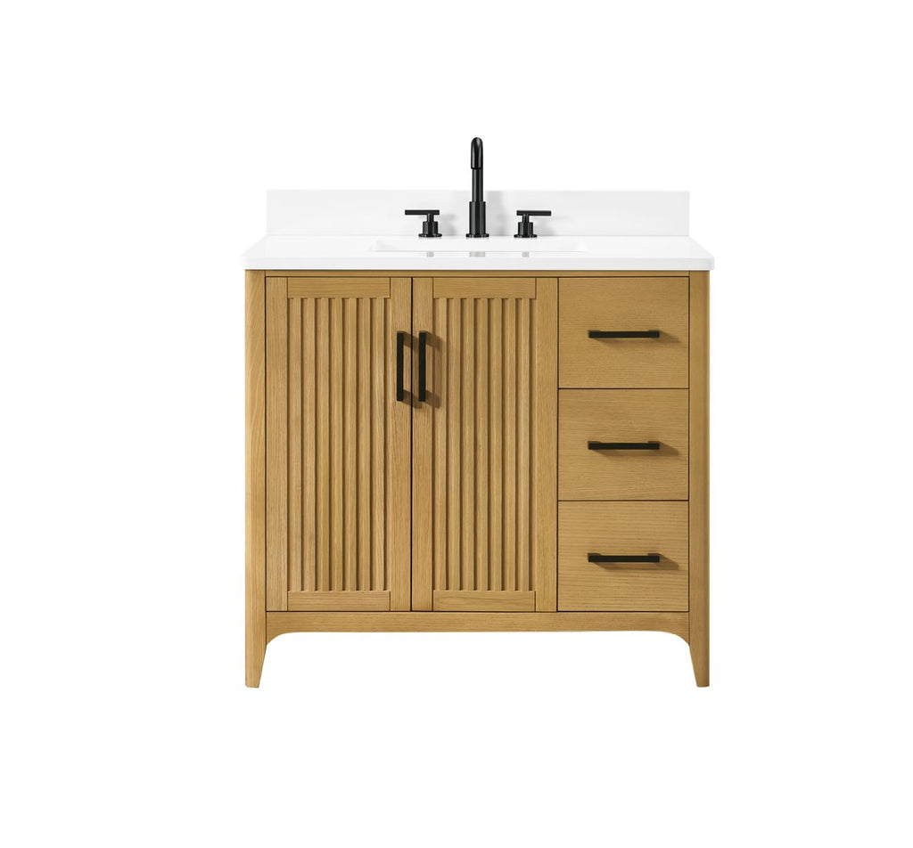 36 Solid Wood Bathroom Vanity with Power Station