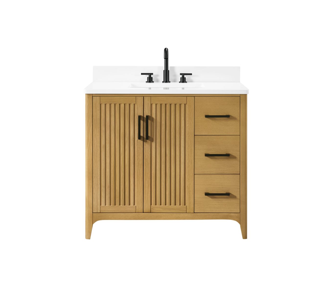 36 Solid Wood Bathroom Vanity with Power Station