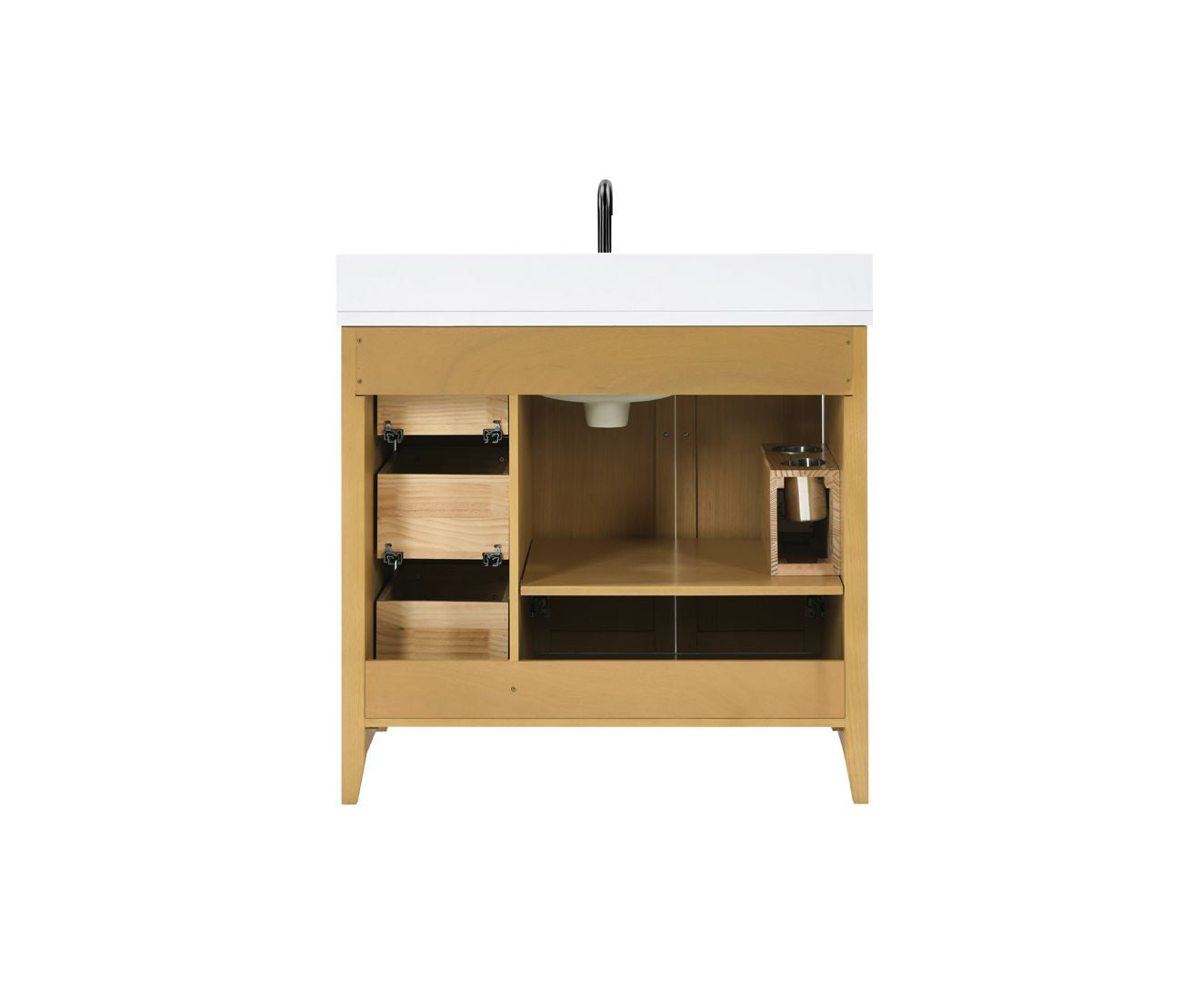 36 Solid Wood Bathroom Vanity with Power Station
