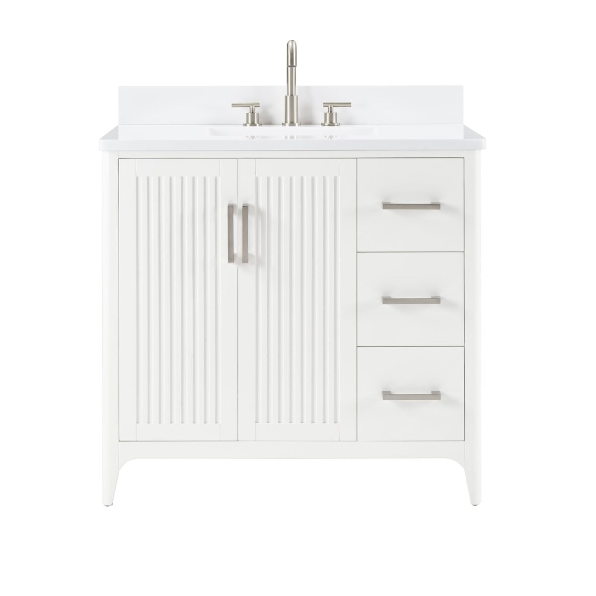 36 Solid Wood Bathroom Vanity with Power Station
