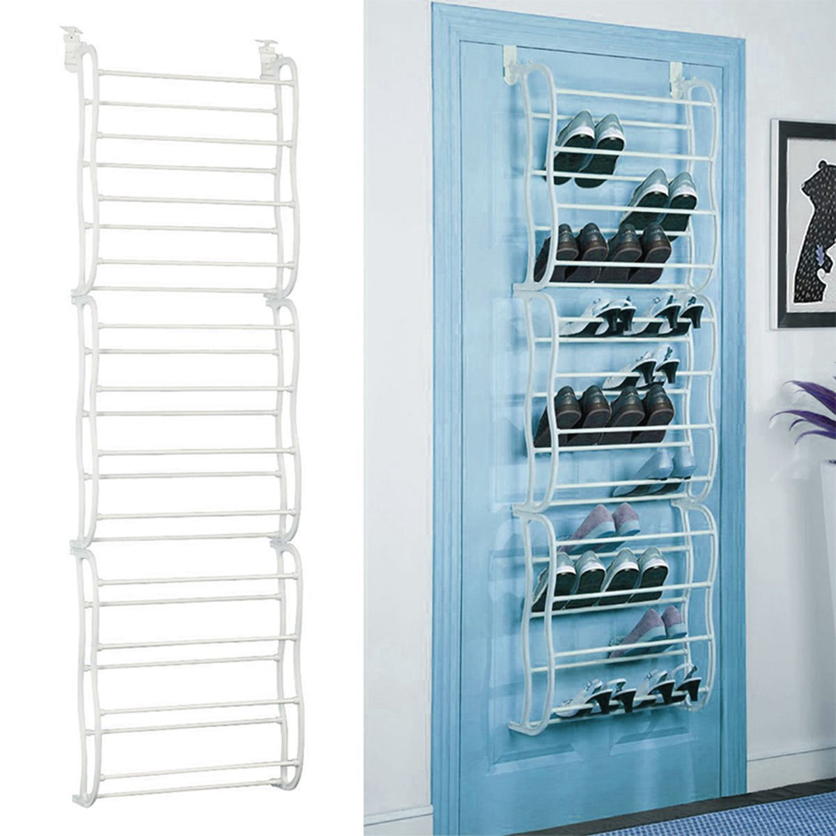 36-Pair Over-the-Door Shoe Organizer Rack