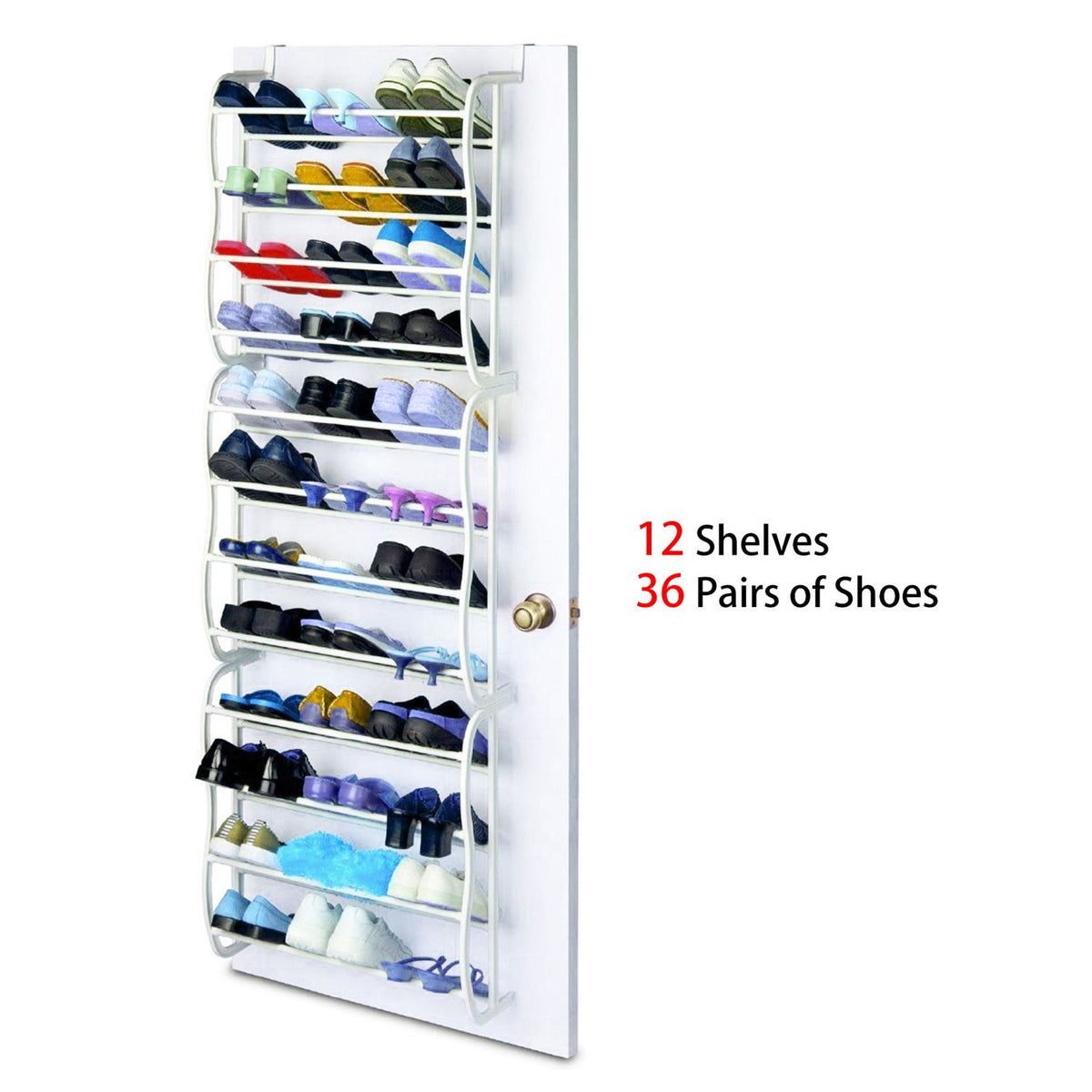 36-Pair Over-the-Door Shoe Organizer Rack